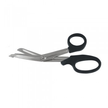 Universal Bandage Scissor Plastic Handle - Blue Stainless Steel, 14.5 cm - 5 3/4" 